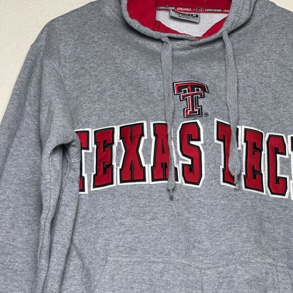 Colosseum Texas Tech Red Raiders University Hoodie Men S Embroidered Red College - Picture 10 of 12